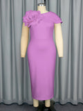 Banquet Evening Dress Round Collar Sleeveless Styling Floral Dress Party