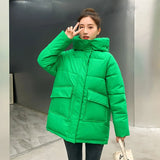 2022 Women's Winter Jacket Sonw Coats Thick Cotton Padded Coat Fashion Hooded Oversize Loose Parkas Woman Puffer