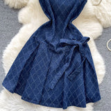 Dress Woman 2025 Summer Design Small Bow Tie Belt Waist-Free Vest