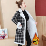 Winter Korean New Large Size Loose Mother's Dress With Cashmere And Thickened Cardigan Imitation Lamb Wool Coat For