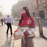 Women's Christmas Snowflake Turtleneck Sweater New Korean Casual Version Warm Thickened Knitting Pullovers