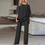 Sleeve Top Trousers Women Casual Irregular Party Set Elegant Two Sets 2025 Spring And