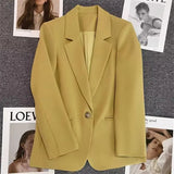 Toloer 2024 The New Green Suit Jacket Female Net Red Fashion Versatile Spring And Autumn Temperament Small Suit-Outfit