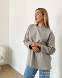 And Autumn 2025 New Solid Color Long-Sleeved T-Shirt Women's Loose Basic Casual Pure Cotton T-Shirt