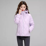 Autumn And Winter New Light Down Jacket Female Short Style Hooded Gourd Style Hooded Pressure Line Slim Inner Bladder Coat Tide-Outfit