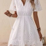 Fashion Hot White Cotton Embroidered Lace Hollow