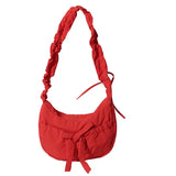 Aesthetic Bow Knot Stitching Shoulder Bag-Outfit
