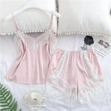 Explosion Pajamas Simulation Silk Two-Piece Pajamas Large-Size Home Underwear Pajamas