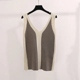 Color Before And After The V-Neck Vest Knitted Fork Tops Knitted Knitted Two-Piece Trousers Knitted