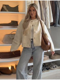 Soft-Cousin Short Knitted Cardigan 2025 New Loose Solid-Colored Gentle