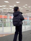 Genuine Senior Sense Hooded White Duck Down Down Jacket Short Jacket Female Winter Hot Style Casual Fashion Puff Bread Clothes-Outfit