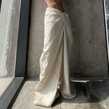Toloer Style Personality Irregular Kink Waist Head Casual Pants Female Low Waist Solid Color Loose Wide Legs-Outfit