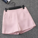 Toloer White Suit Shorts Female Black Summer Thin 2024 New Loose High-Waist A-Line Casual Wide-Leg Hot Pants-Outfit