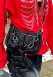 Rhinestone Skull Zipper Hoodie-Outfit