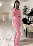 Winter Ribbed Crop Top and Bell Bottom Pants 2 Piece