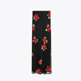 Summer Black Rose Dress Women's New Korean Sling Dress Skirt Half