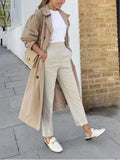 Trousers Slimming Solid Color Pleating Formal