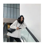 Toloer 2023 New Korean Women's Wear Loose Show Thin Students Casual Jacket Solid Color Long-Sleeved T-Shirt Hoodie Women