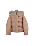 High Sense Fox Big Hair Collar Down Jacket Female 2024 Winter Thick Length Of The Square Button Warm Bestie Coat Tide-Outfit