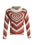 Heart Jacquard Argyle Jumper Sweater-Outfit