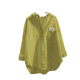New Shirt Women Long Sleeve Simple Korean Version Of The Loose Fashion Double Pocket Outside The Shirt Shirt
