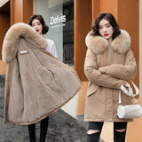 Tide Style To Overcome The Women's Short Style 2023 Winter New Korean Version Loose Fashion Big Wool Collar And Thick Plush Casual Cotton-Padded Clothes-Outfit