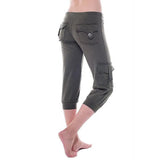 Waist Button Pocket Yoga Cropped