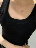Solid Rib Tank Top-Outfit