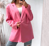 2022 Chic Loose Light Pink Women Blazer Spring Summer Single Buttons Female Oversized Suit Green Jacket Full Sleeve