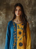 New Hot 3D Printed Ladies Round-Neck Long Sleeve Retro Bohemian