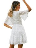 Spring / Summer New Front Piece Lace Dress INS Hem Cuff Lace Fringed Dress-Outfit