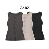 Homemade New Women's Classic Soft Buckle Vest Blouse