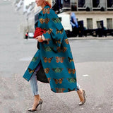 Spring And Autumn Wishebay Long Horn Sleeve Coat Print Loose Wind Coat