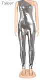 One Shoulder Rompers Womens Jumpsuit Sleeveless Oblique Collar Fitness Overalls Midnight Party Club Birthday