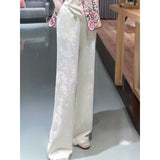 Printing High Waist And Thin Wide Legs 2023 New Senior Spring And Autumn New Style Casual Trousers Women-Outfit