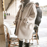 Padded Wool Blend Hooded Long Coat-Outfit
