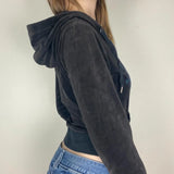 Creative Printed Rhinestones Zip Hoodie