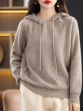 Hooded Cashmere Sweater Women Autumn Winter Pullover Casual Loose Wool Hoodie Knitted Base Tops New Hoodie Clothes
