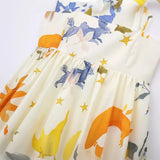 Spring Print Slim Mini Suspender Dress 2986141-Outfit