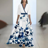 Shein Temu Explosion Walk Show V-Neck Explosion Printed Long
