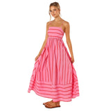 Toloer Spring And Summer Striped Suspenders Open Back Big Clear Fresh Air