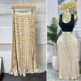 Fashion Folding Wave Half-Dress French Sweet High-Waisted A-Shaped Skirt Mid-Long Folds