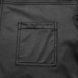 Women's Leather Jacket Autumn 2021 Thin Bomber Jacket Celmia Vintage Long Sleeve Coats Buttons Lapel Casual Solid Work