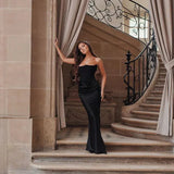 Satin Corset Maxi Dress-Outfit