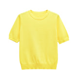 Homemade New Women's Classic Flat Needle Short Sleeve Basic Knit