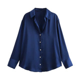 Women's Clothing In Autumn 2025 20 Color Buff Silk Densate V Collar Long-Sleeved Striped Vertical