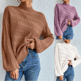 Solid Women's Top In Autumn And Winter 2025 Loose Round Collar Collar