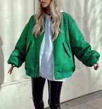 Simple Basic Zip Up Bomber Jacket-Outfit