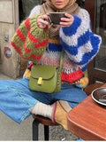 2025 Striped Sweater Women's Knitted Shirt Fashion Autumn And Winter Round Collar Loose Color