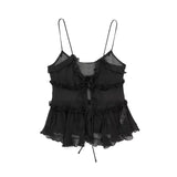Women's Translucent Laminated Clad Decorative Top Small Sling